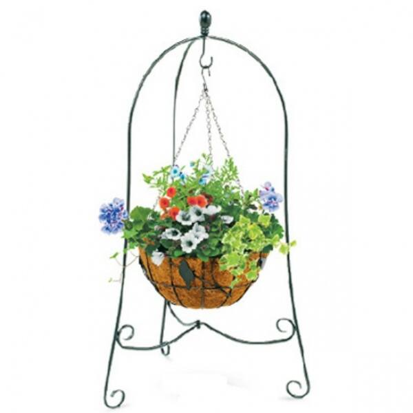 Panacea 86630 Folding 3Leg Scroll Hanging Basket Plant Stand, Black, 40" Bed Bath & Beyond